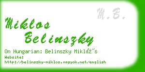 miklos belinszky business card